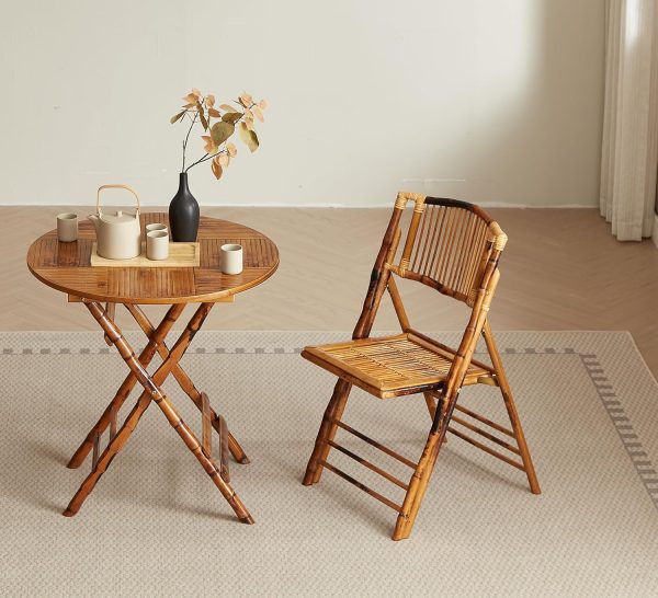 Vintage Bamboo Rattan Folding Chair